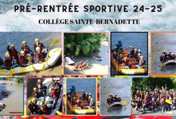 Les jeunes de Sainte-Bernadette au rafting.